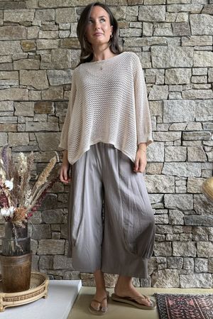 Conrad Grunge Loose Cotton Knit Stone